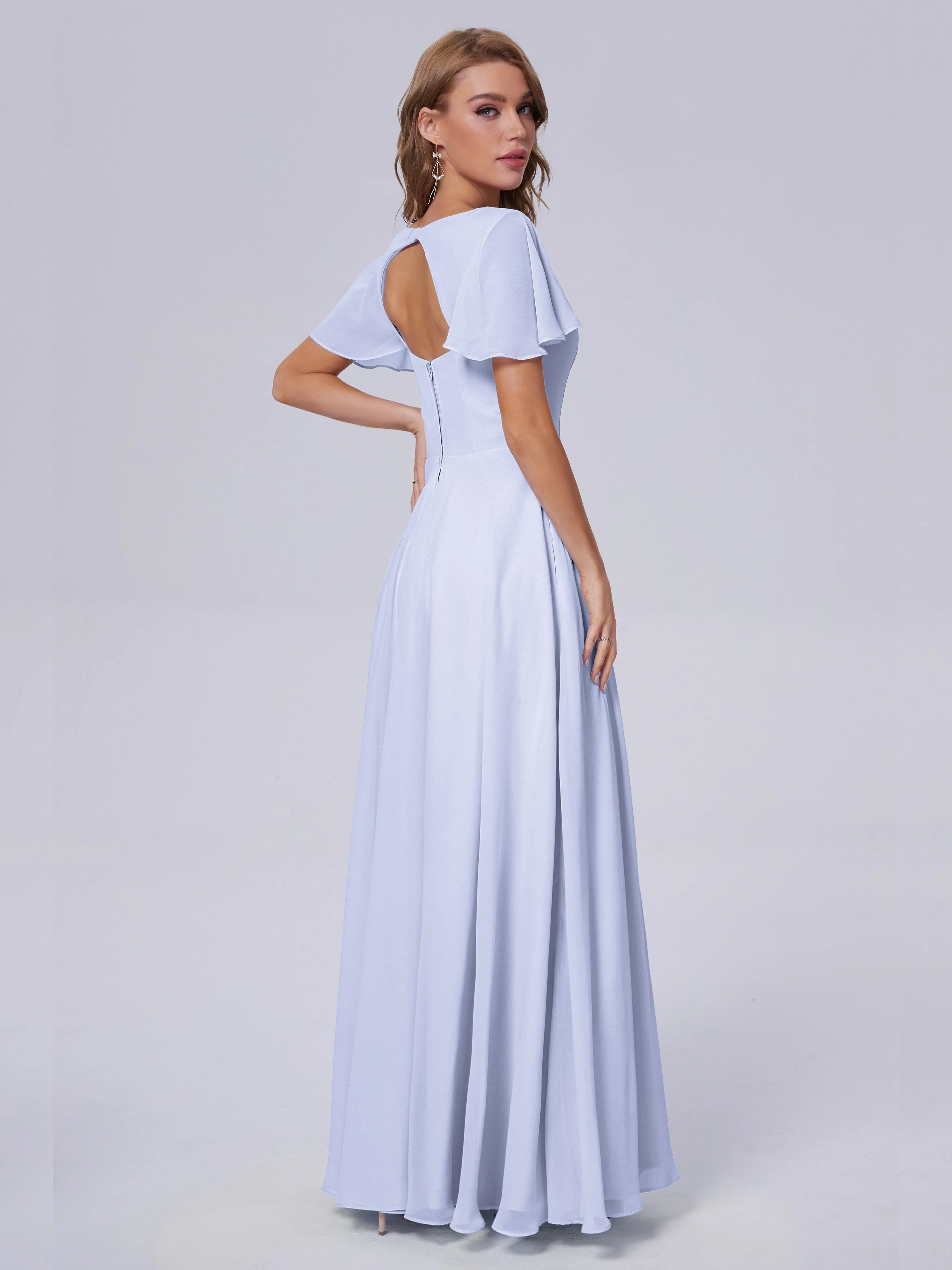 Anastasia Short Sleeves Chiffon Bridesmaid Dresses