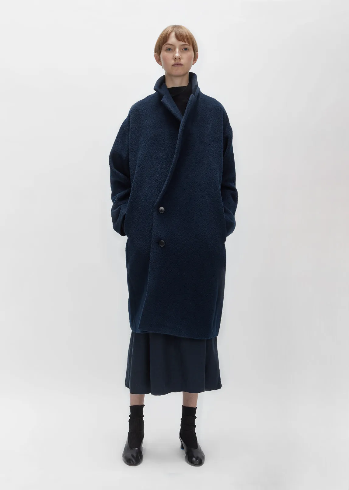 Angora Wool Cocoon Coat