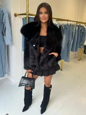 Arielle black faux fur jacket