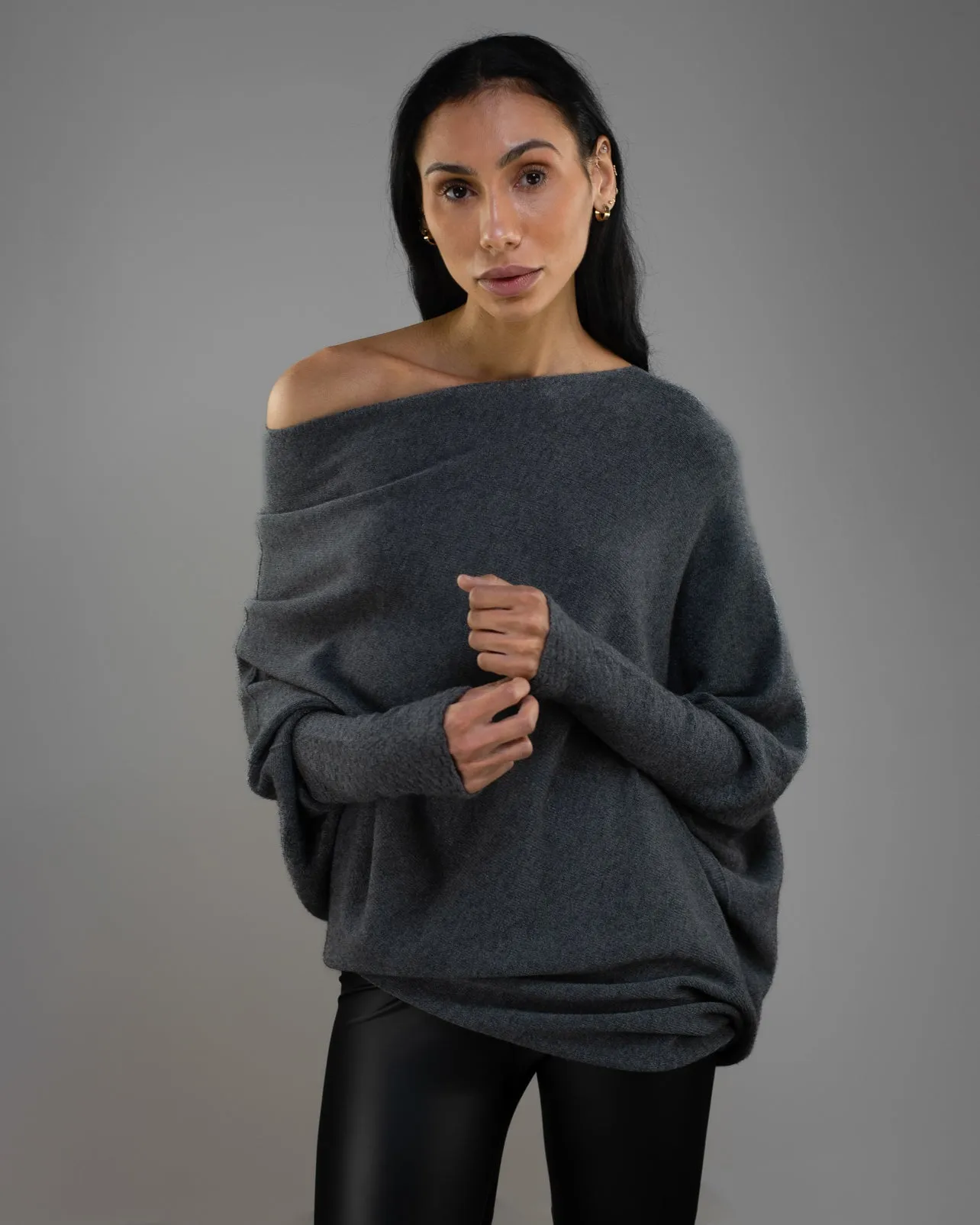 Asymmetric Draped | Charcoal