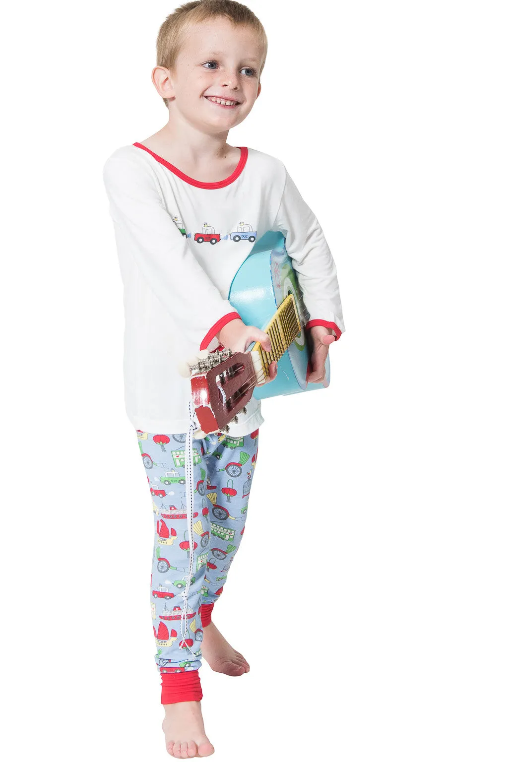 Bamboo long John Pyjamas - 3 little taxis