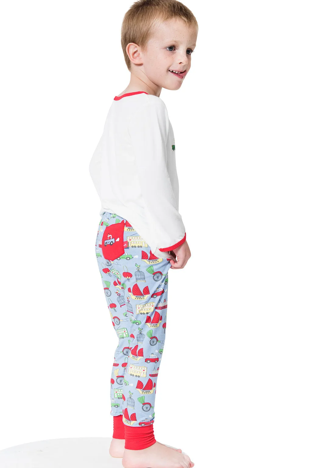 Bamboo long John Pyjamas - 3 little taxis