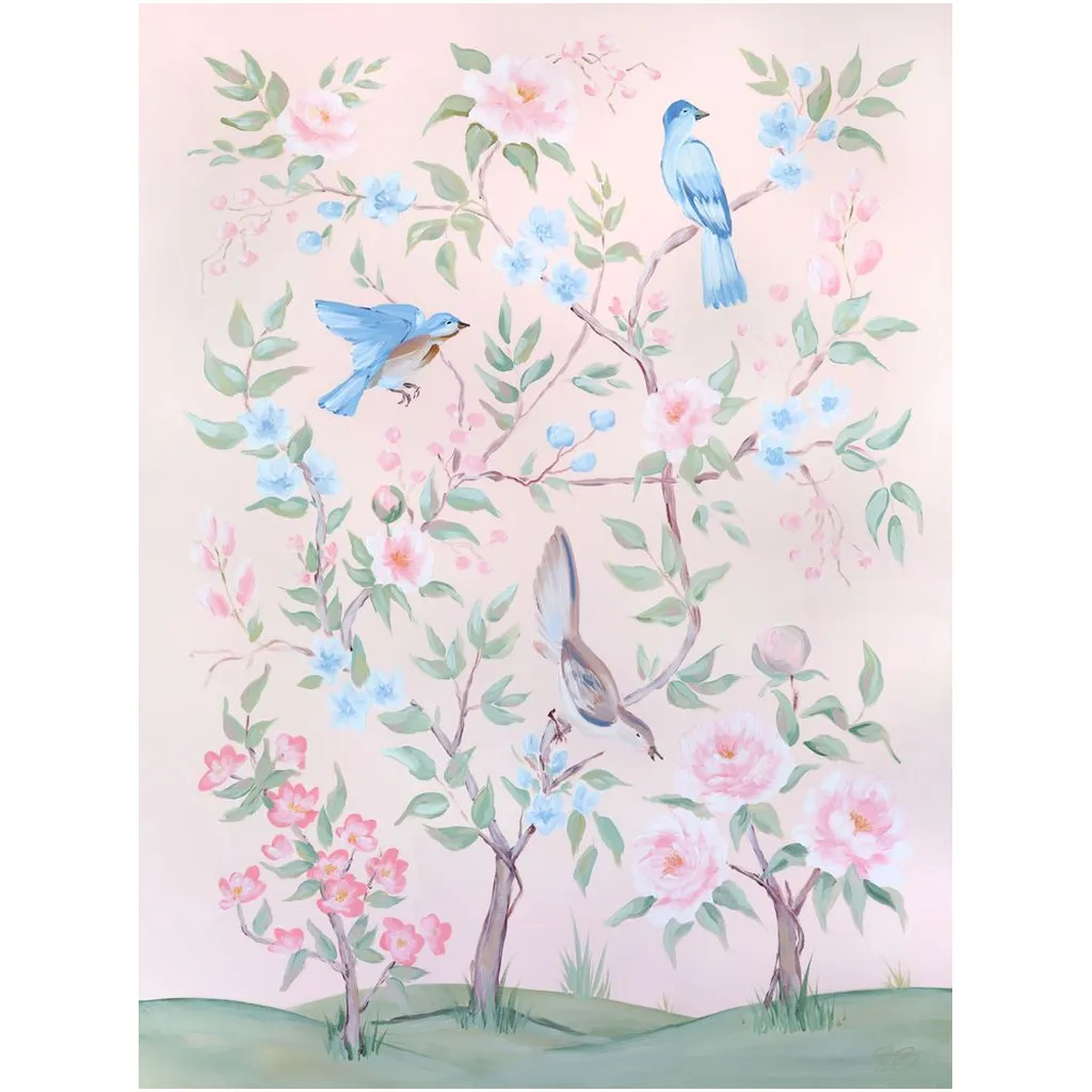 Blush Chinoiserie No. 1, a fine art print on canvas