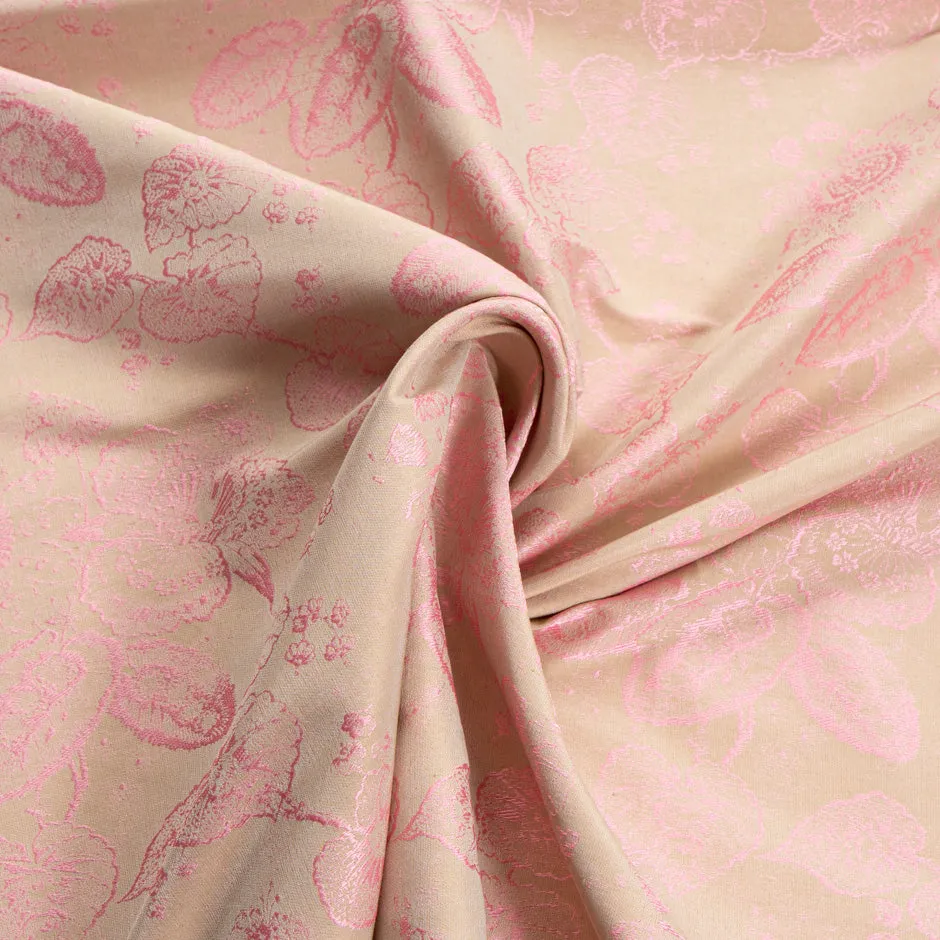 Candy Pink Floral Cotton Jacquard