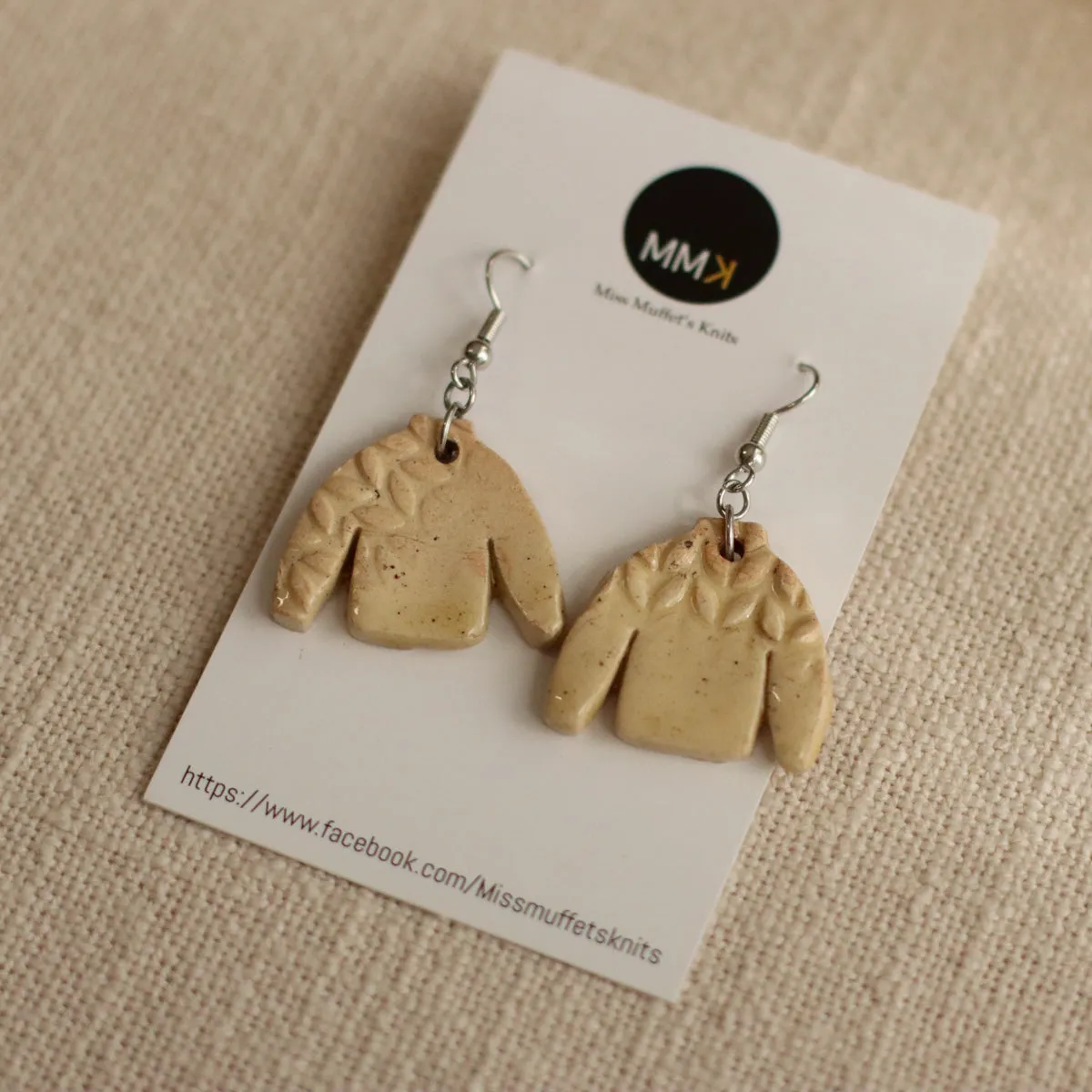 Ceramic Knitted Jumper Earrings | Handmade