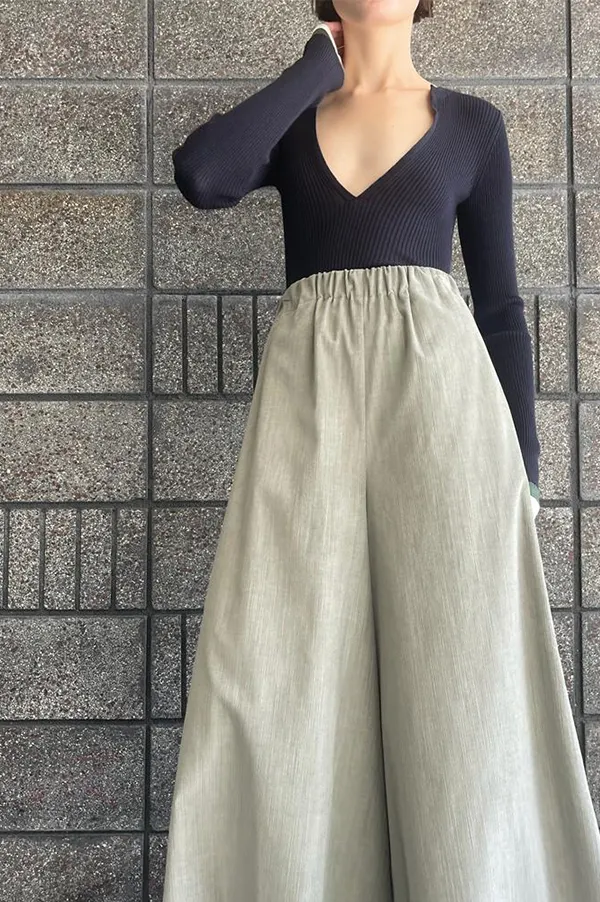 Corduroy Gaucho Pants in Silver