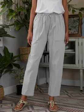 Cotton Linen Cropped Pants