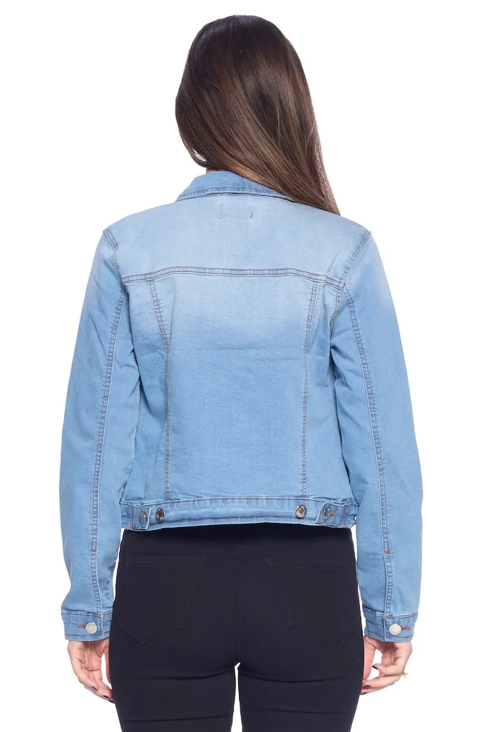 Denim stretch jackets solid washed