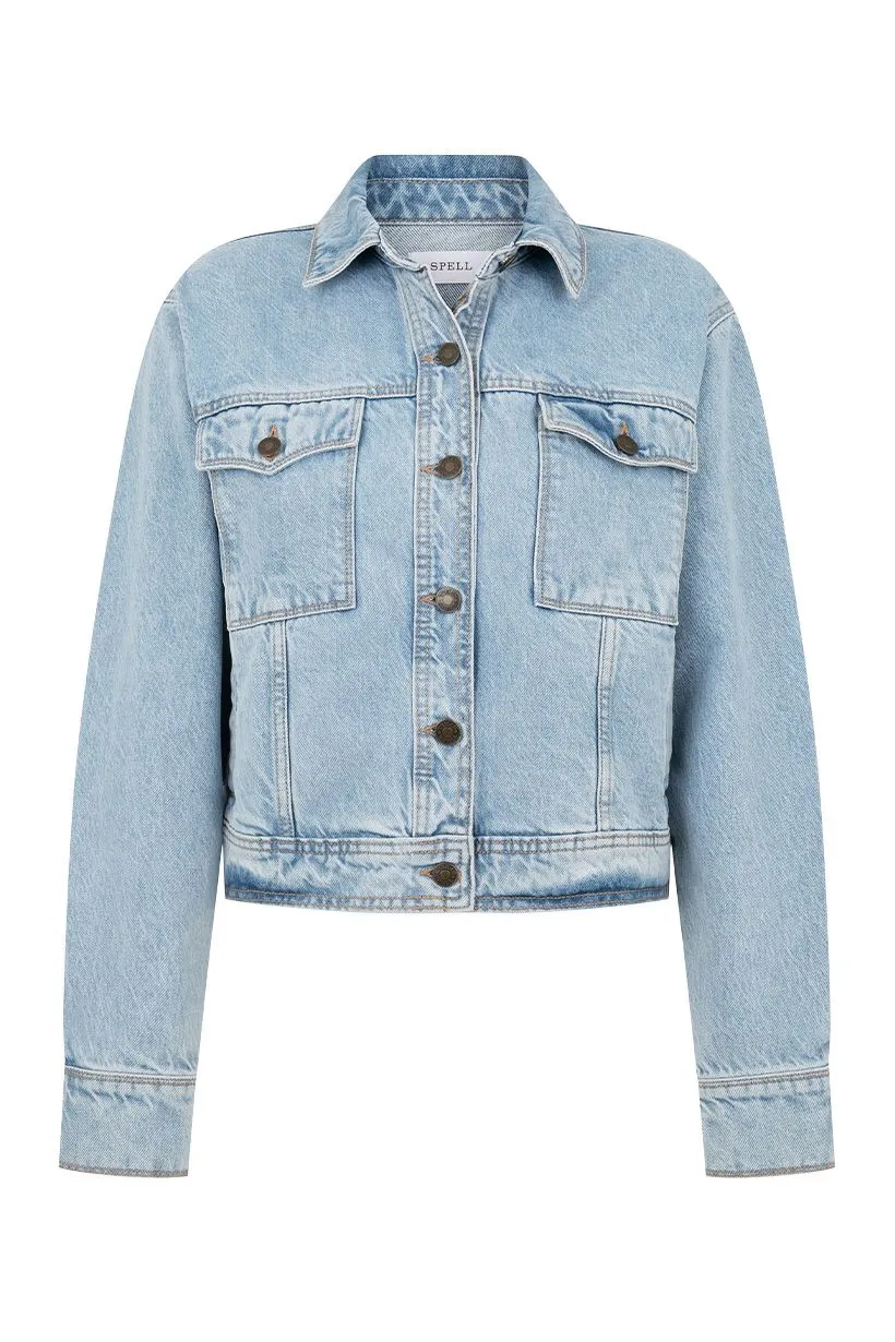 Eve Denim Jacket- Sun Washed Blue