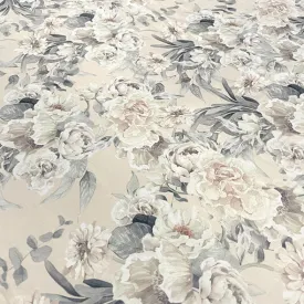 Floral Dusk (Poly Print) Wholesale Fabric in Ivory