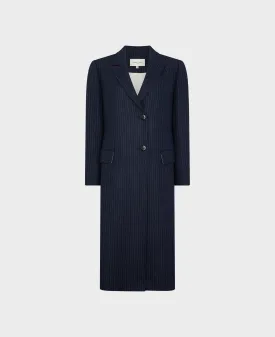 Kensington Single-Breasted Pinstripe Coat