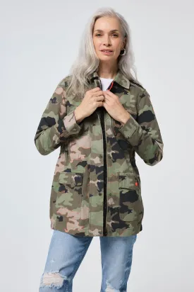 Khaki Camo Print Utility Jacket