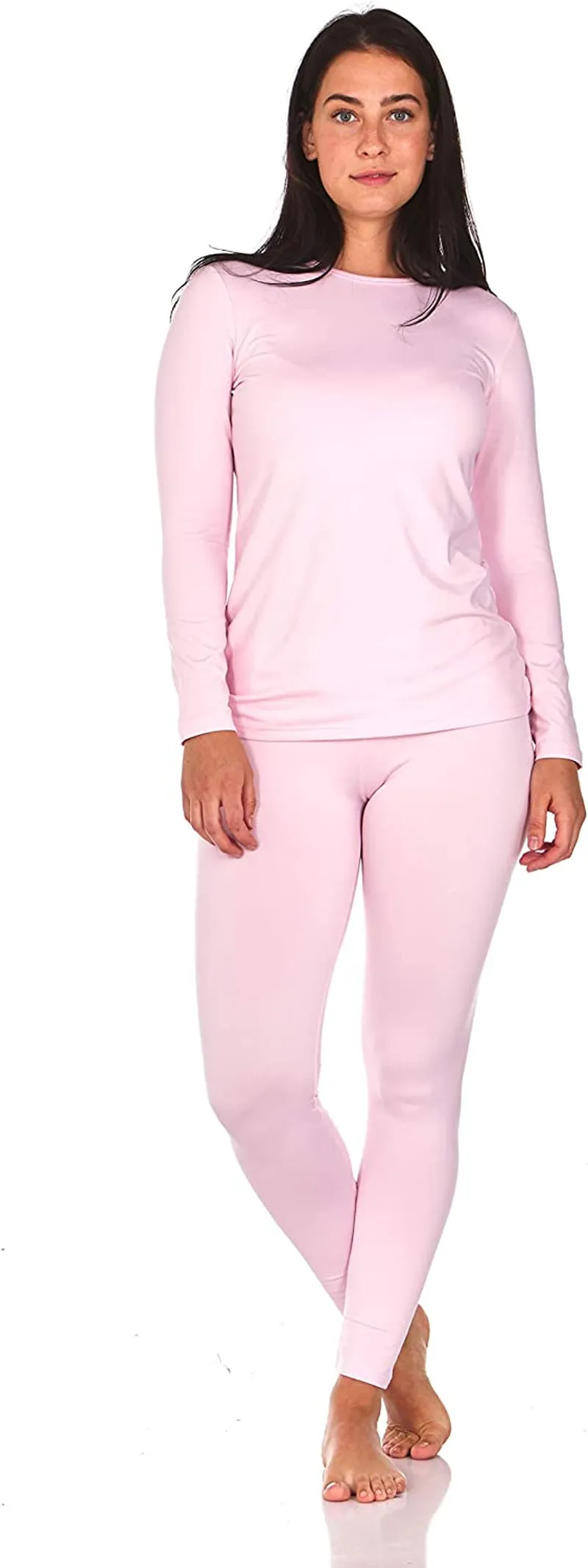 Long Johns Thermal Underwear for Women Fleece Lined Base Layer Pajama Set Cold Weather