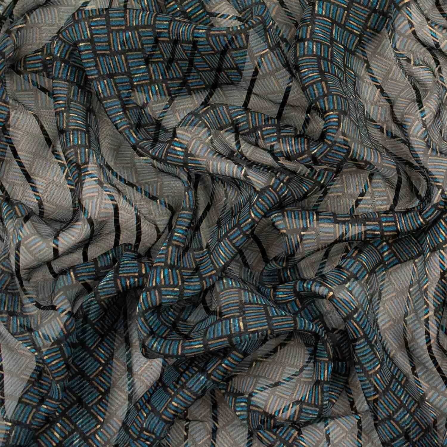 Metallic Printed Chiffon