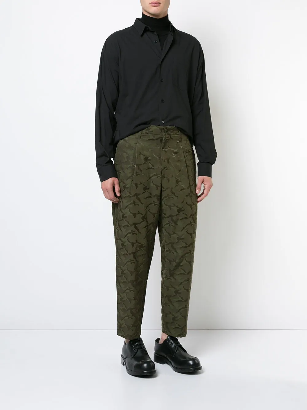 No Tuck Piping Pocket Pants Camouflage Khaki