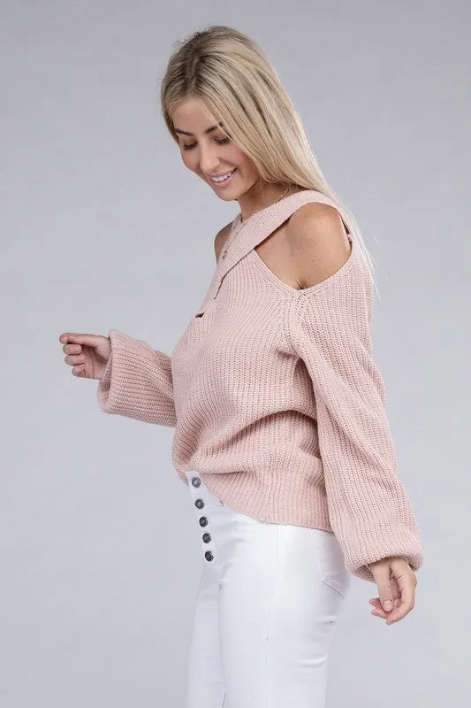 Open Shoulder Sweater  *Online Only*