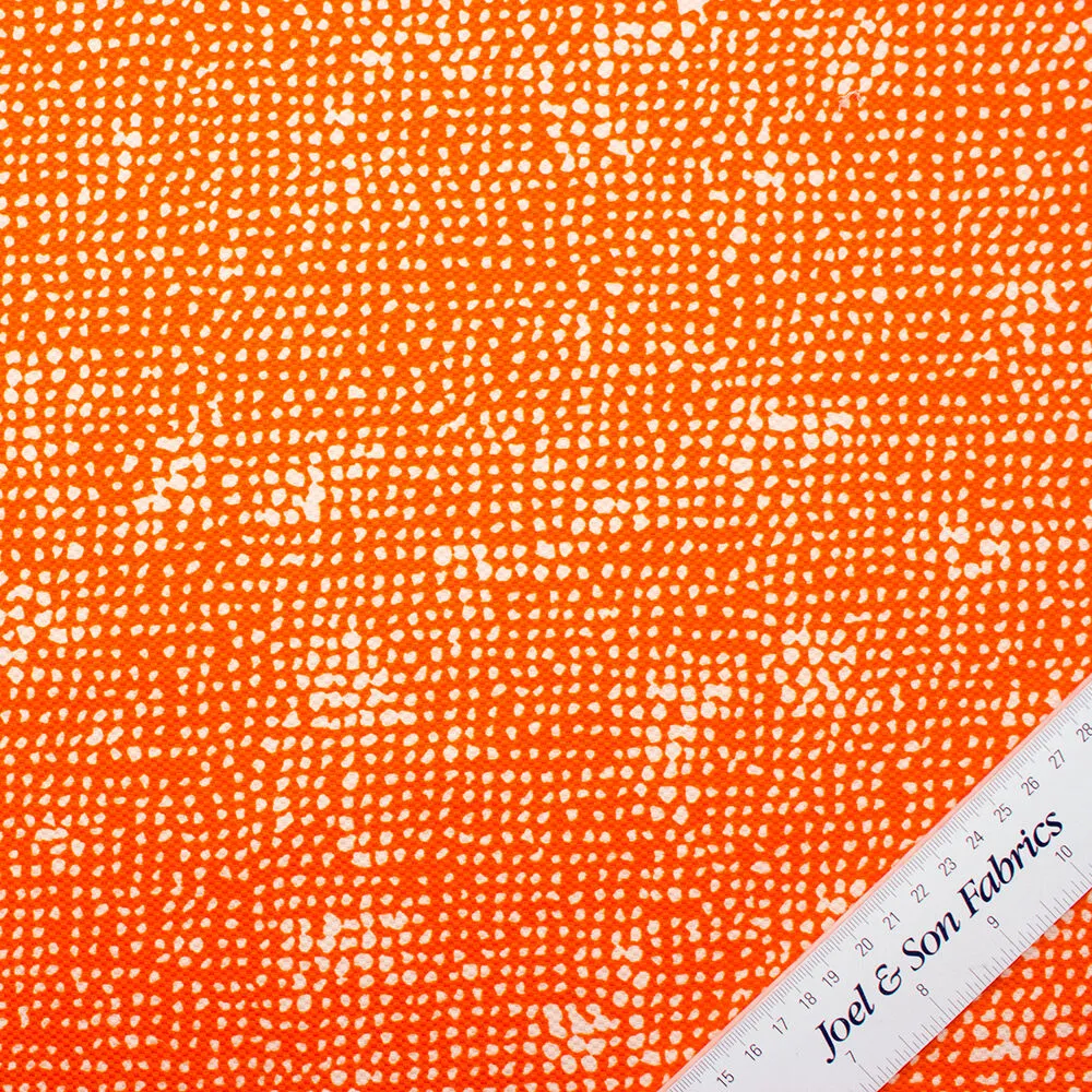 Orange/White Printed Cotton Piqué