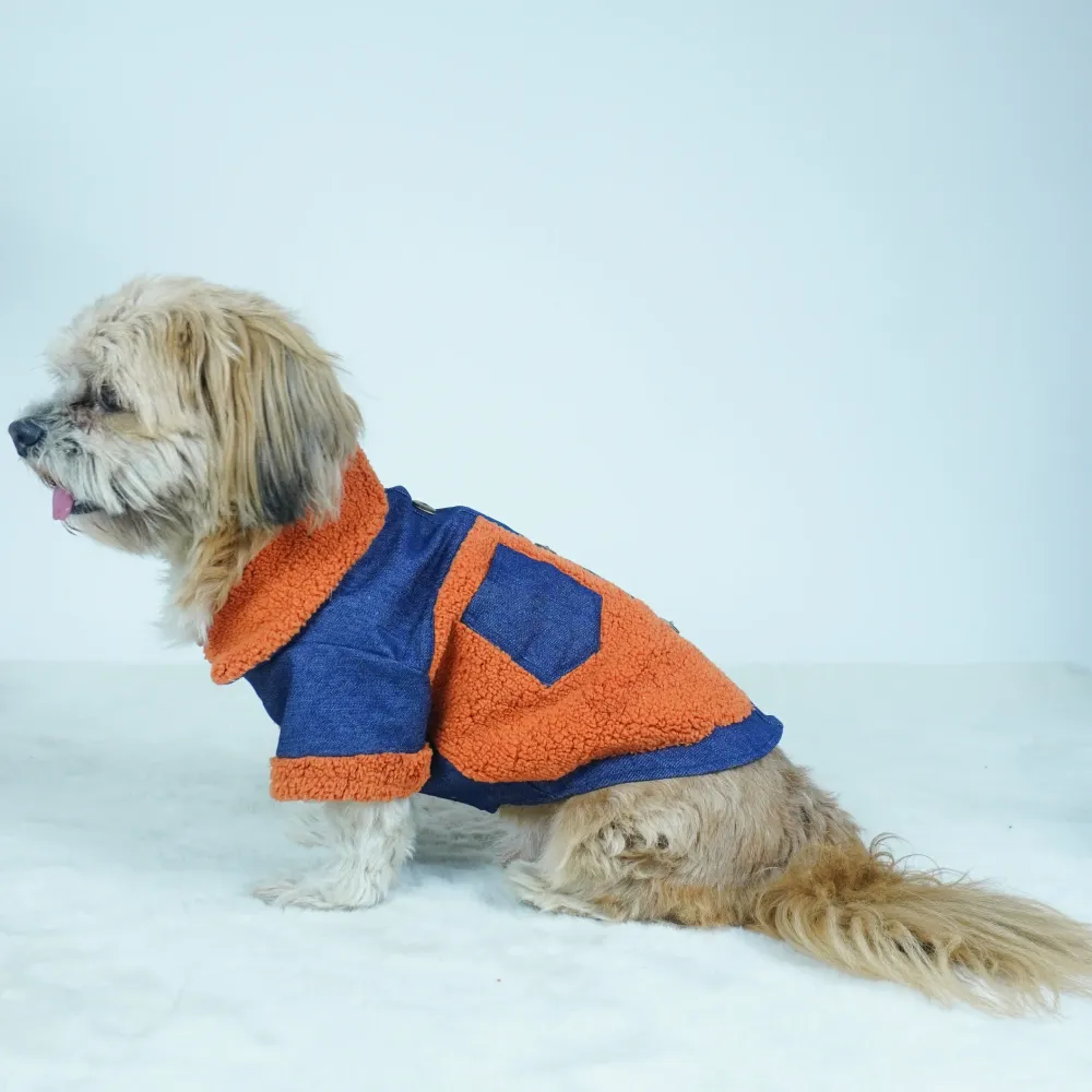 Pawgypets Denim Jacket for Dogs and Cats (Rust)