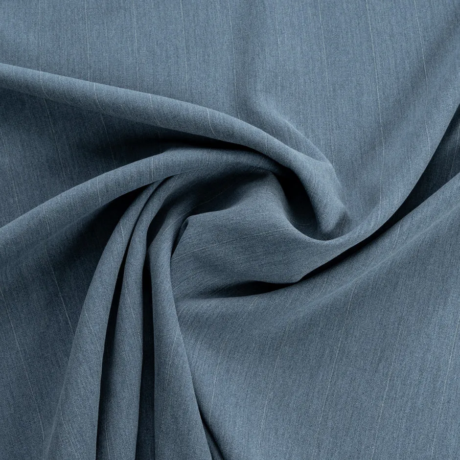 Pinstriped Denim Coloured Pure Silk