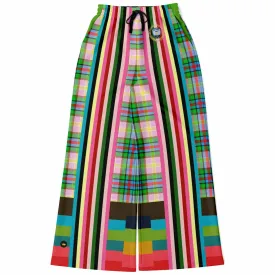 Rainbow Elephant Pink Plaid Rugby Stripe Eco-Poly Wide Leg Pants