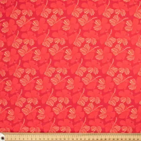 Ruby Red Collection #17 Pale Yellow & Red Poppy Floral Cotton Prints