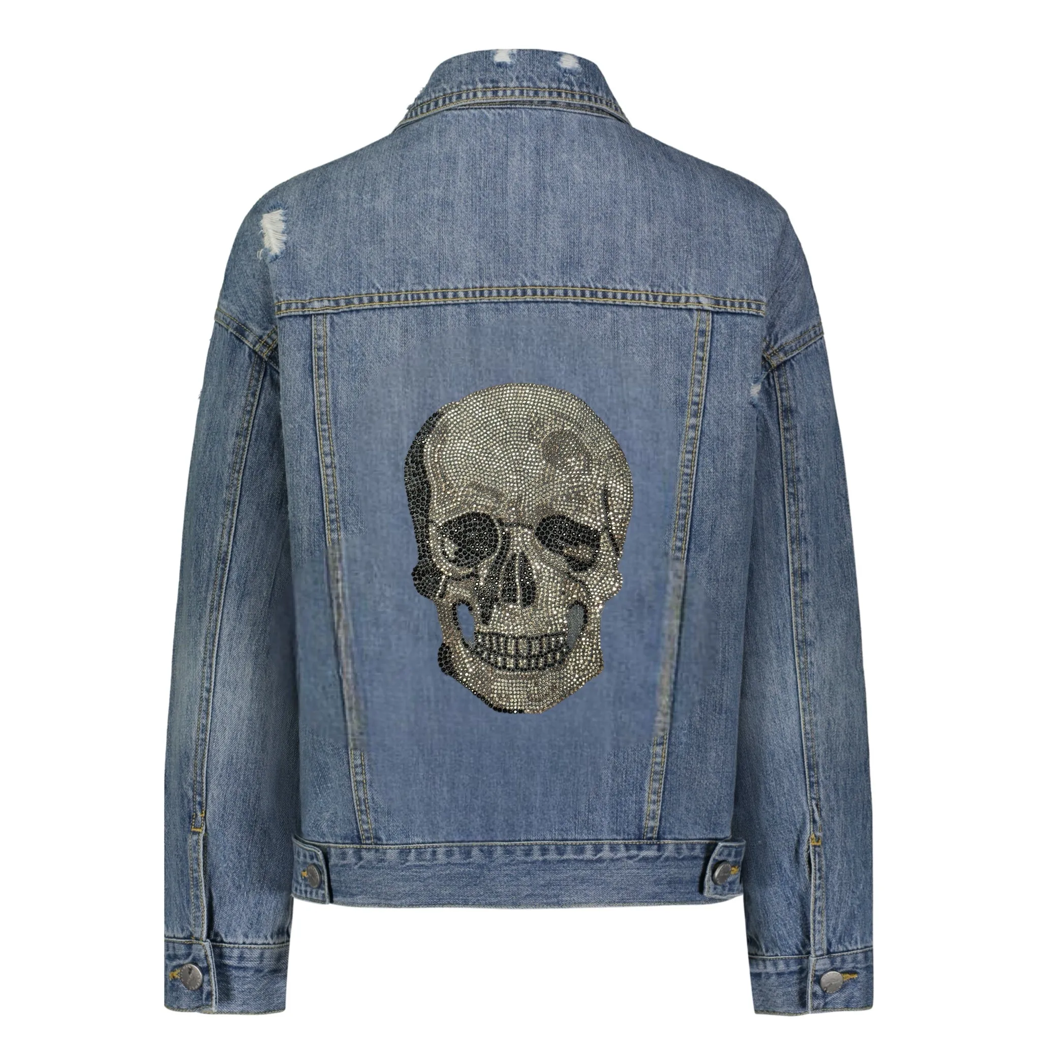 Skull Crystal Denim Jacket