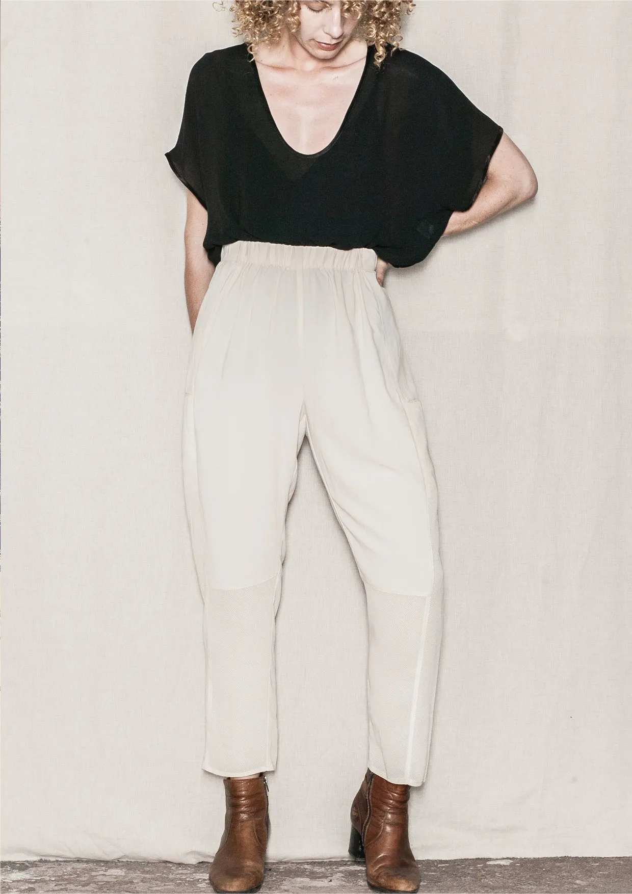 SUMMER PANTS LOOSE - AIRY MESH cream