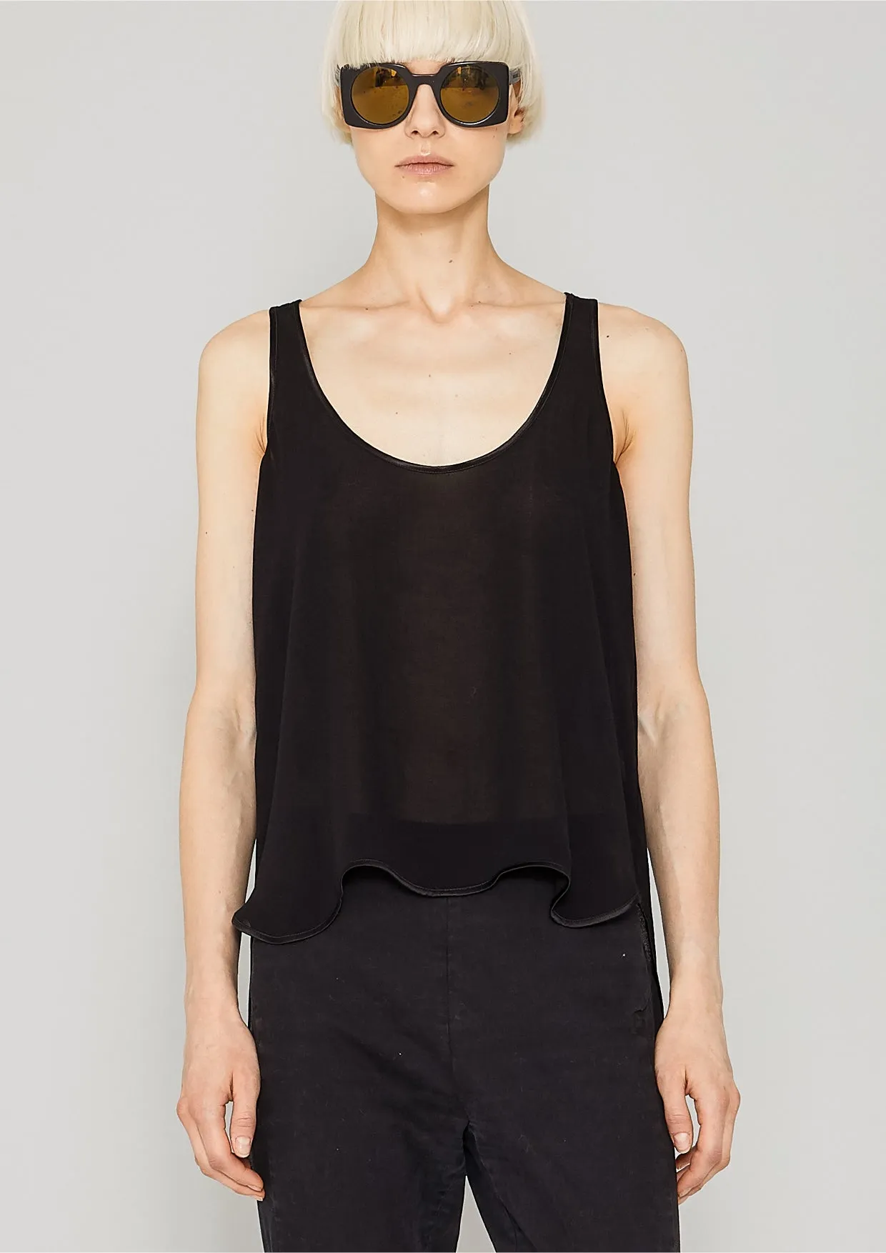 TANK TOP - VINTAGE GEORGETTE black