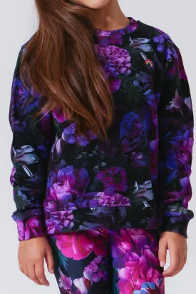 Tween Sweaters | Girls Crew Sweatshirt in Floral Noir | Terez